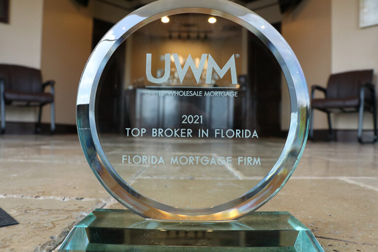 Florida Mortgage Firm Trophy - No. 1 in Florida